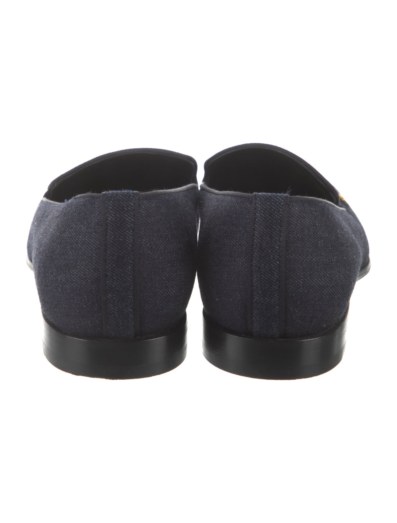 Louis Vuitton Denim Embroidered Accent Slippers